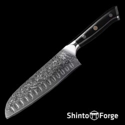 Damascus Kuro Santoku (Japans All Round koksmes)