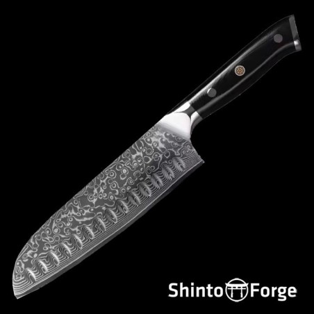 Damascus Kuro Santoku (Japans All Round koksmes)